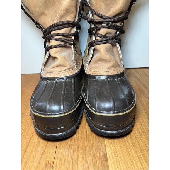 Vintage Eddie Bauer Boots Mens Size 8 Brown Leather Duck Snow Insulated USA main image 5